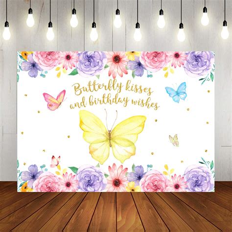 Party Invitation. . Butterfly theme backdrop